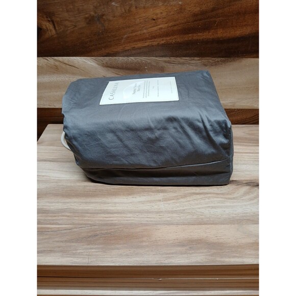 Casaluna Supima Sateen Solid Sheet Set 500 Thread Count Dark Gray Full Sized - Picture 6 of 6